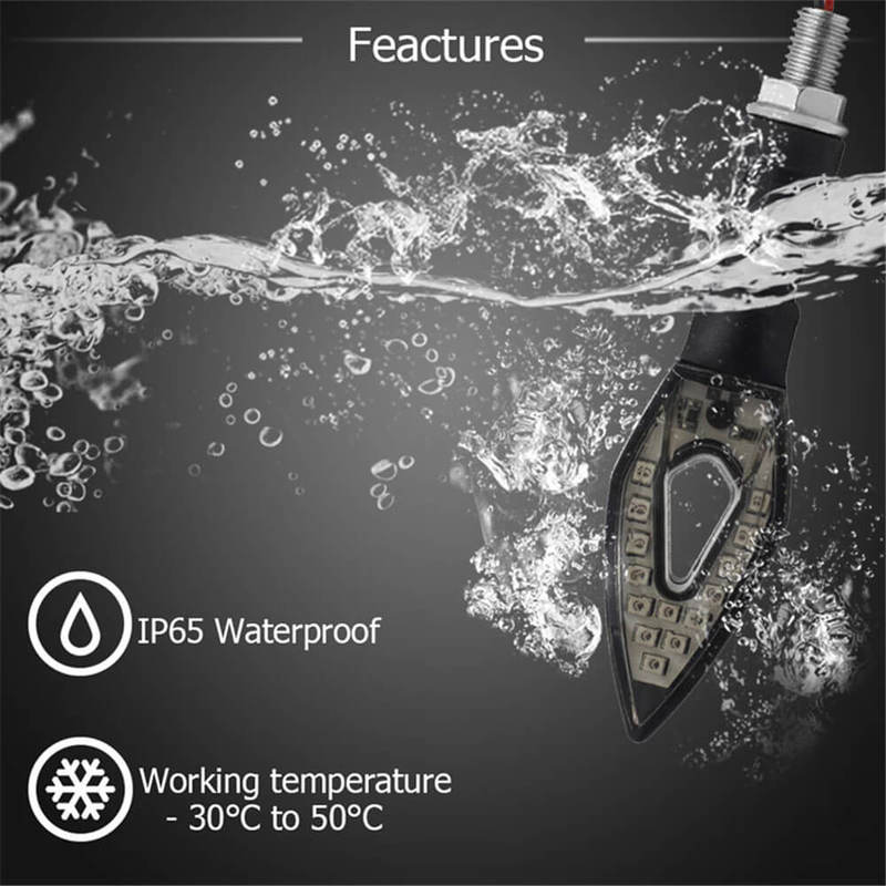 Motorcycle 4Pcs Turn Signal Light LED Flowing Tail Light Flexible Lamp Flashing Blinker Motorbike Accessories