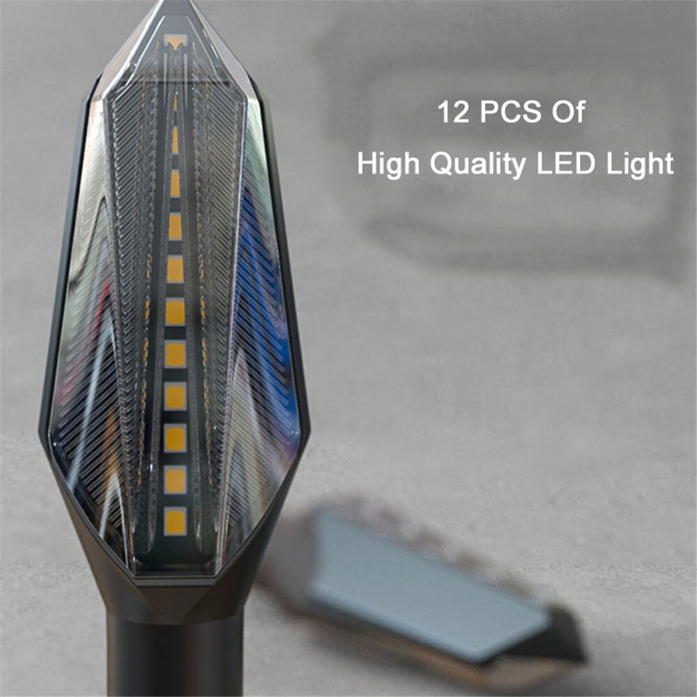 Motorcycle 2Pcs Turn Signal Light LED Flowing Tail Light Flexible Lamp Flashing Blinker Motorbike Accessories