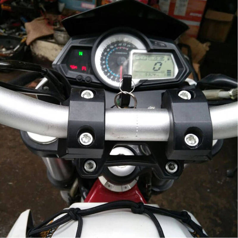 Universal Motorcycle Handlebar 55mm Riser Kit For 7/8" 22mm & 11/8" 28mm Duable Bars Fits Motorcycle Honda Yamaha Suzuki Kawasaki BMW Ducati