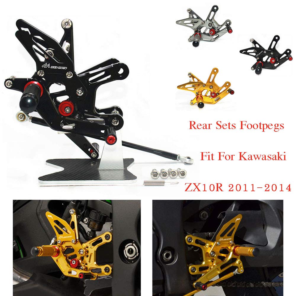 Motorcycle Accessories Adjustable Rear Set FootPegs for Kawasaki ZX10R 2011-2014 motorcycle rearsets for tall riders