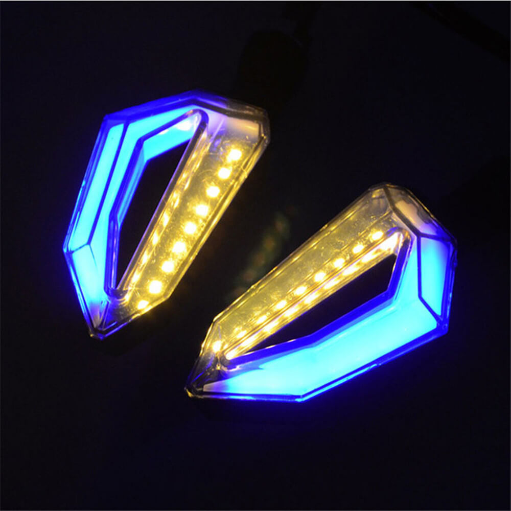 Motorcycle 2Pcs LED Turn Signal Light 12V Turn Signals Indicators Universal Blinkers Flashers Two Colors