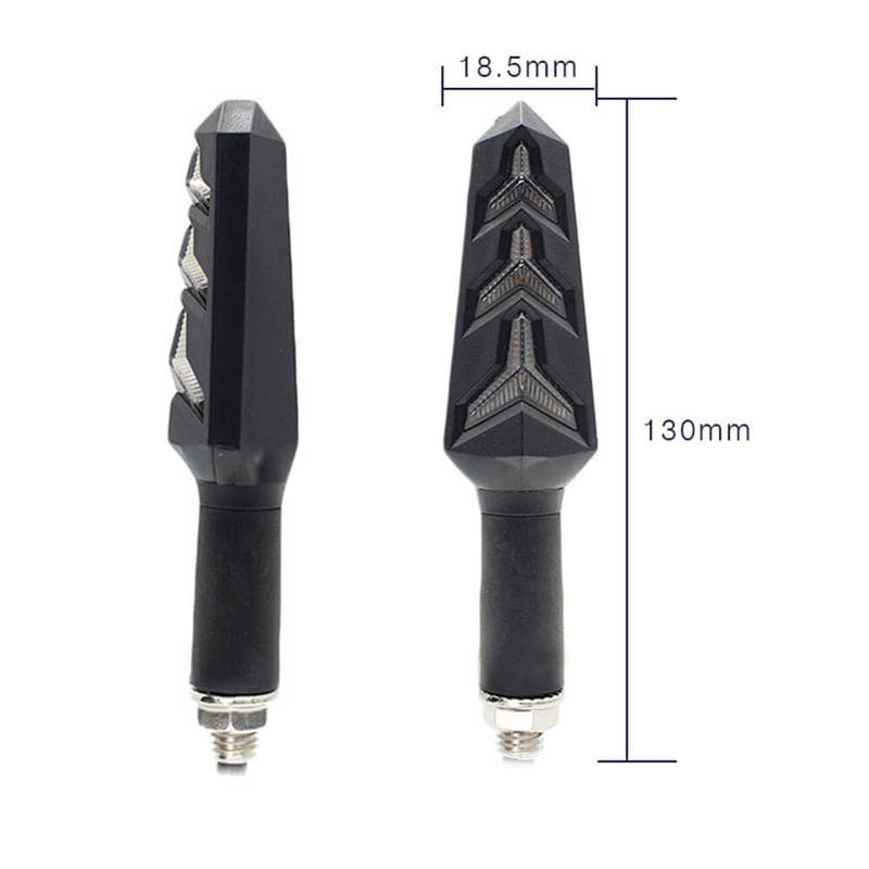 Motorcycle Indicator 4Pcs LED Turn Light Signal Lamp Fish Bone Style Flowing Indicator