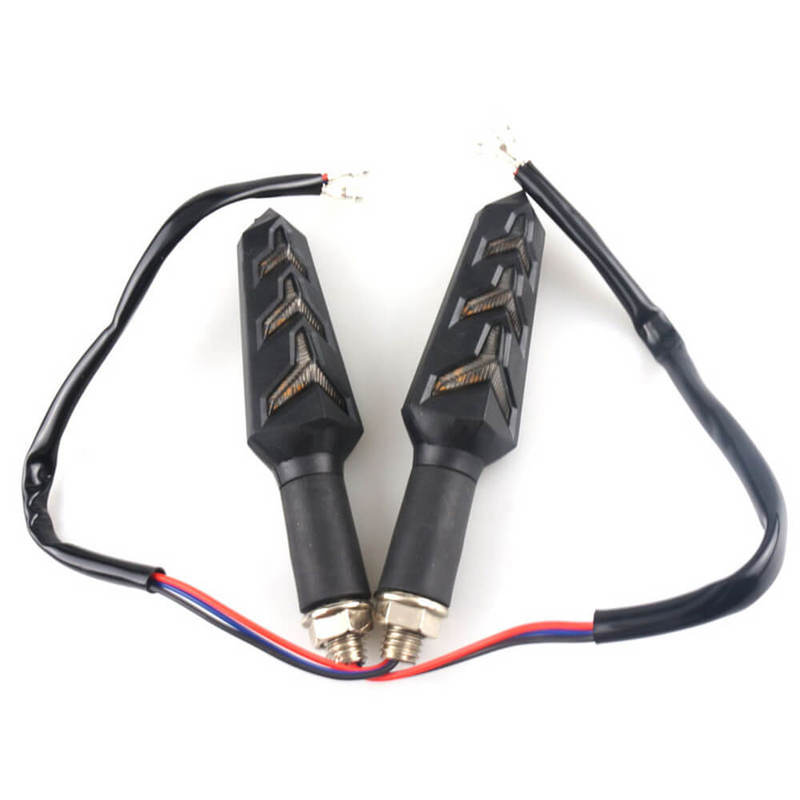 Motorcycle Indicator 4Pcs LED Turn Light Signal Lamp Fish Bone Style Flowing Indicator