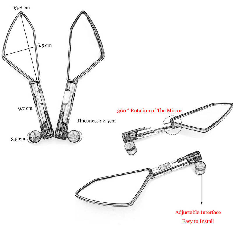 Universal CNC Motorcycle Rear View Mirrors For Suzuki Kawasaki KTM Honda BMW Yamaha MOTO GUZZI