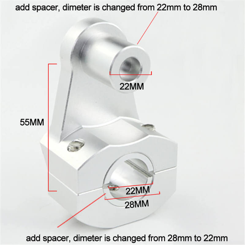 Universal Motorcycle Handlebar 55mm Riser Kit For 7/8" 22mm & 11/8" 28mm Duable Bars Fits Motorcycle Honda Yamaha Suzuki Kawasaki BMW Ducati