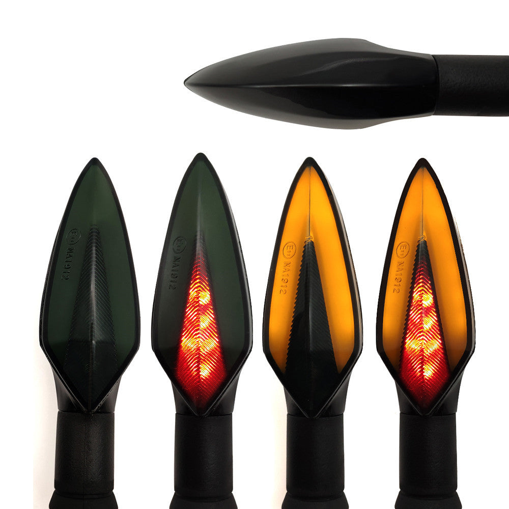 Motorcycle 4Pcs Turn Signal Light LED Flowing Tail Light Flexible Lamp Flashing Blinker Motorbike Accessories