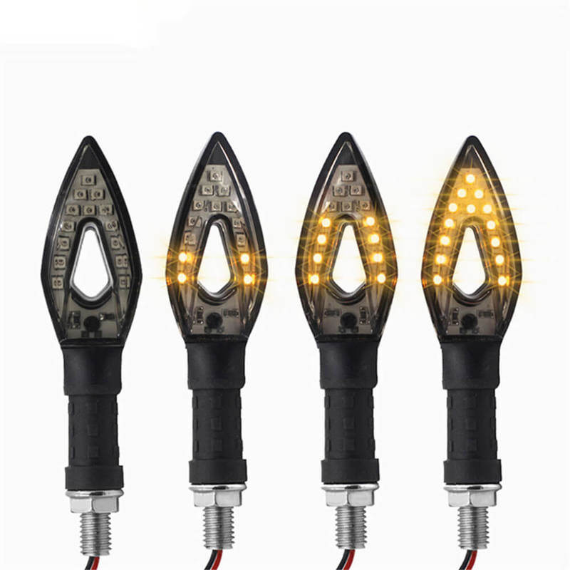 Motorcycle 4Pcs Turn Signal Light LED Flowing Tail Light Flexible Lamp Flashing Blinker Motorbike Accessories
