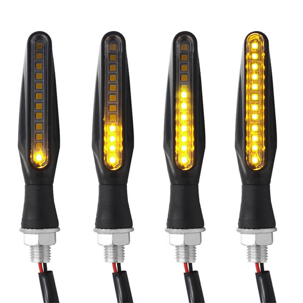 Motorcycle 4Pcs Turn Signal Light LED Flowing Tail Light Flexible Lamp Flashing Blinker Motorbike Accessories