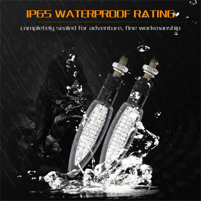Motorcycle 2Pcs Turn Signal Light LED Flowing Tail Light Flexible Lamp Flashing Blinker Motorbike Accessories