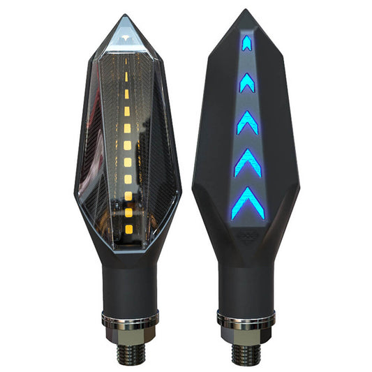 Motorcycle 2Pcs Turn Signal Light LED Flowing Tail Light Flexible Lamp Flashing Blinker Motorbike Accessories