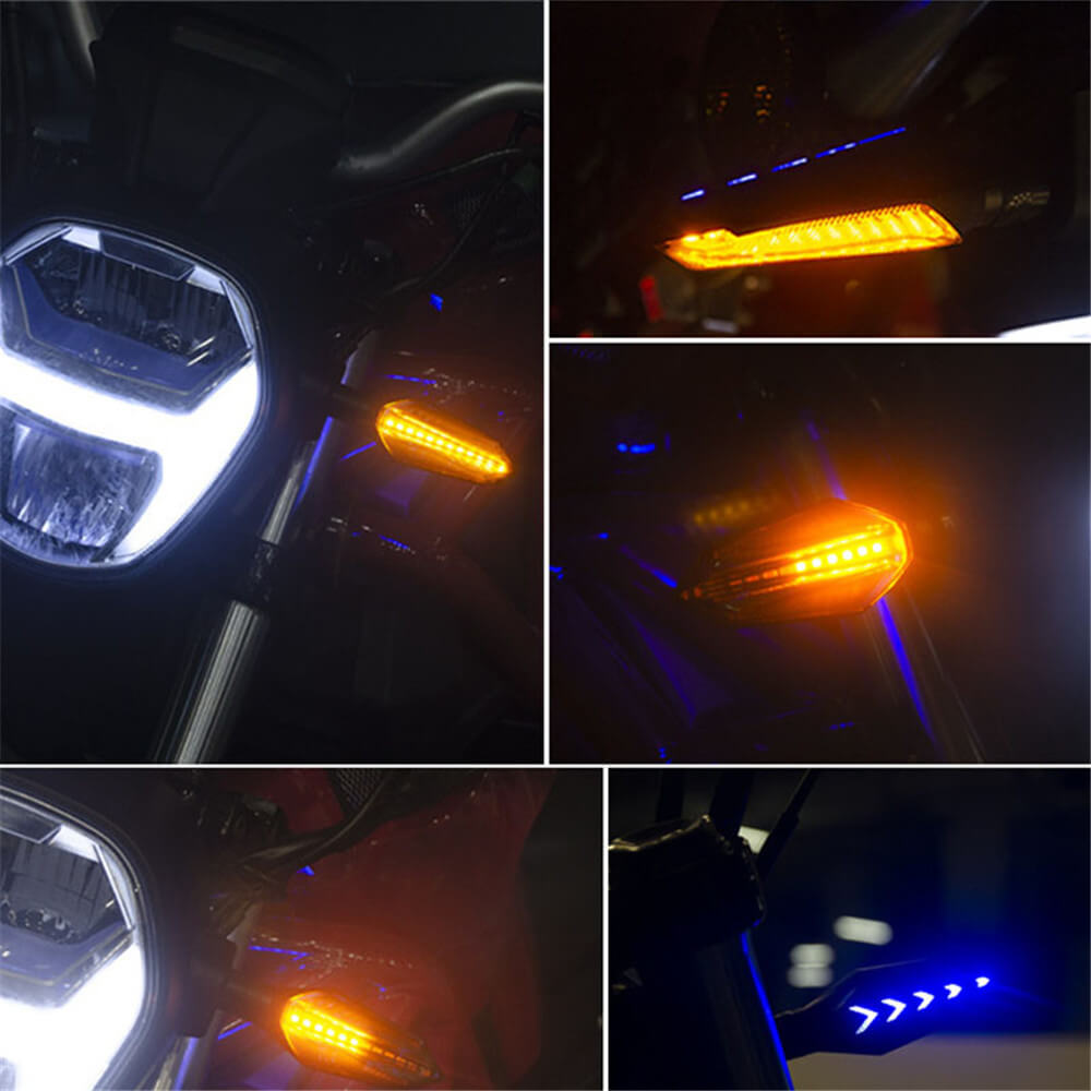 Motorcycle 2Pcs Turn Signal Light LED Flowing Tail Light Flexible Lamp Flashing Blinker Motorbike Accessories