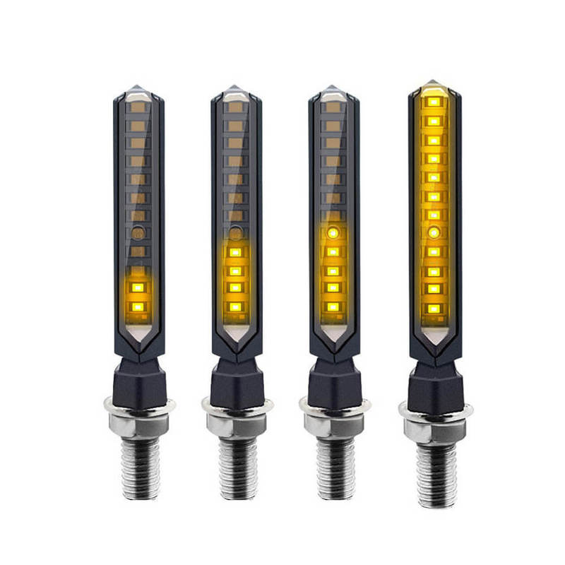 Motorcycle 4Pcs Turn Signal Light LED Flowing Tail Light Flexible Lamp Flashing Blinker Motorbike Accessories