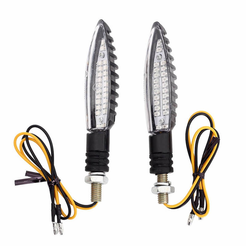 Motorcycle 2Pcs Turn Signal Light LED Flowing Tail Light Flexible Lamp Flashing Blinker Motorbike Accessories