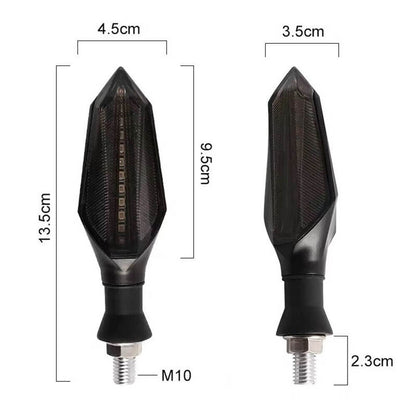 Motorcycle 2Pcs Turn Signal Light LED Flowing Tail Light Flexible Lamp Flashing Blinker Motorbike Accessories