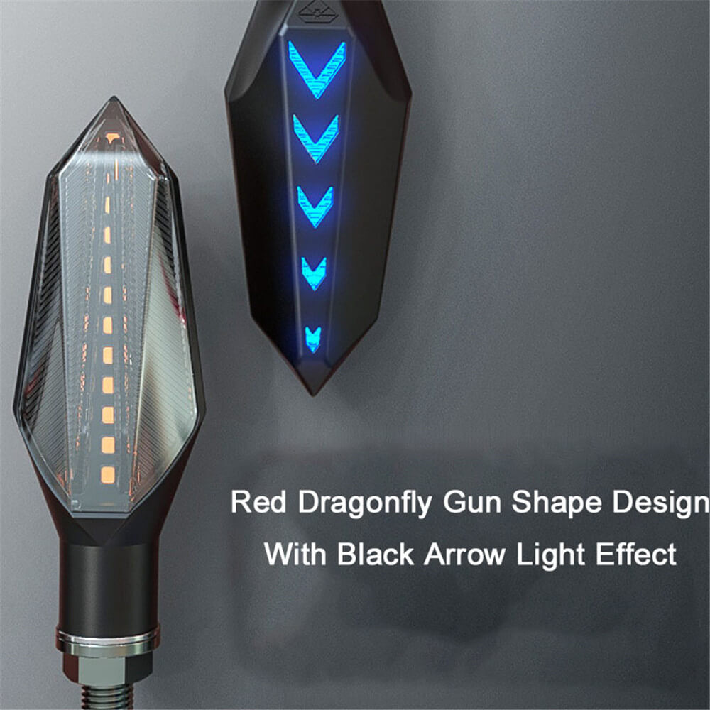 Motorcycle 2Pcs Turn Signal Light LED Flowing Tail Light Flexible Lamp Flashing Blinker Motorbike Accessories