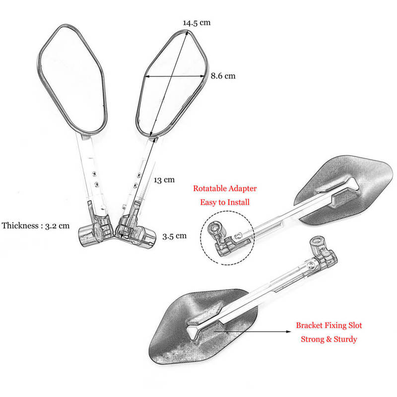 Universal CNC Aluminum Motorcycle mirror side Rearview For Suzuki Kawasaki KTM Honda BMW Yamaha Ducati