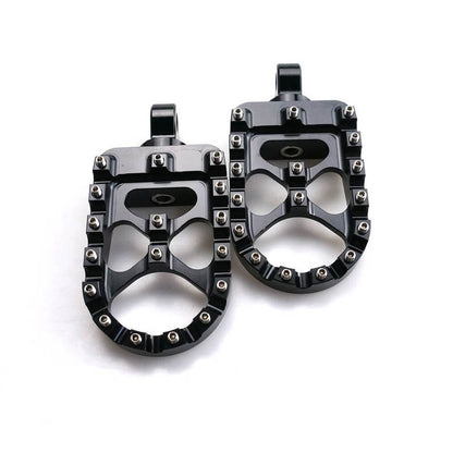 CNC Motorcycle Wide Foot Pegs Aluminum 360 degree Roating Adjustable Suitable for Harley Davidson Dyna Fatboy Iron 883 Sportster 883