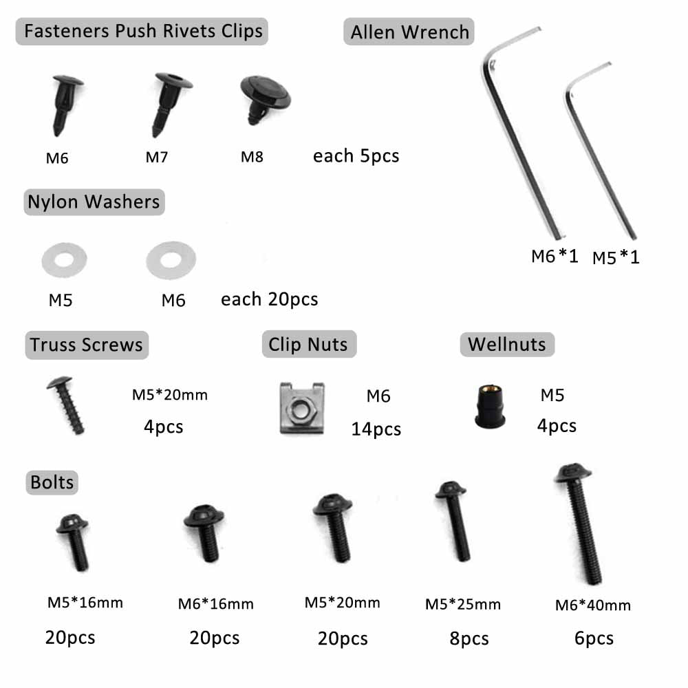 New bolt head design Universal Motorcycle Aluminium Body Fairing Bolt Kit Complete Body Screws For Honda Yamaha Suzuki Kawasaki BMW Ducati Benelli KTM Triumph