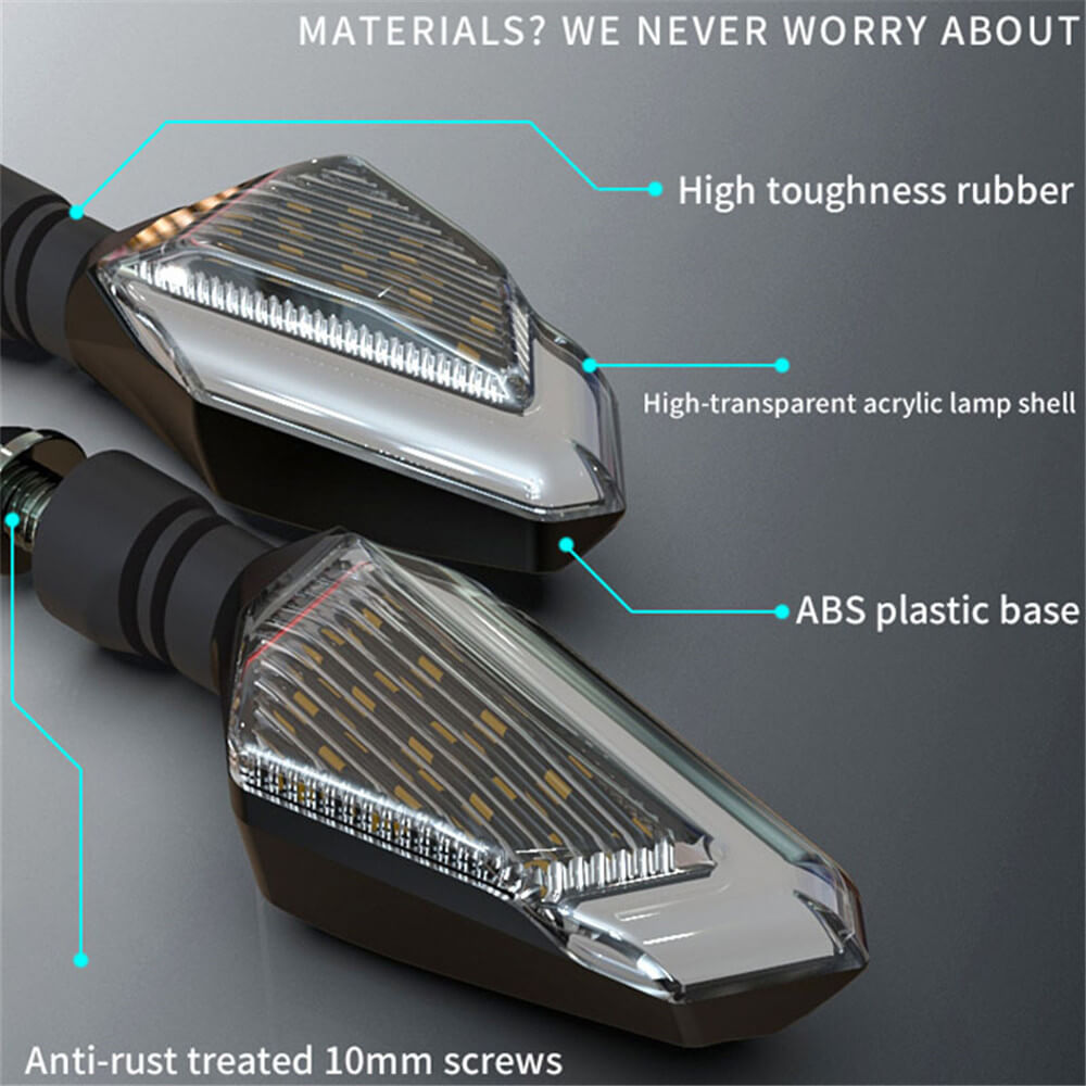 Motorcycle 2Pcs LED Turn Signal Light 12V Turn Signals Indicators Universal Blinkers Flashers Two Colors